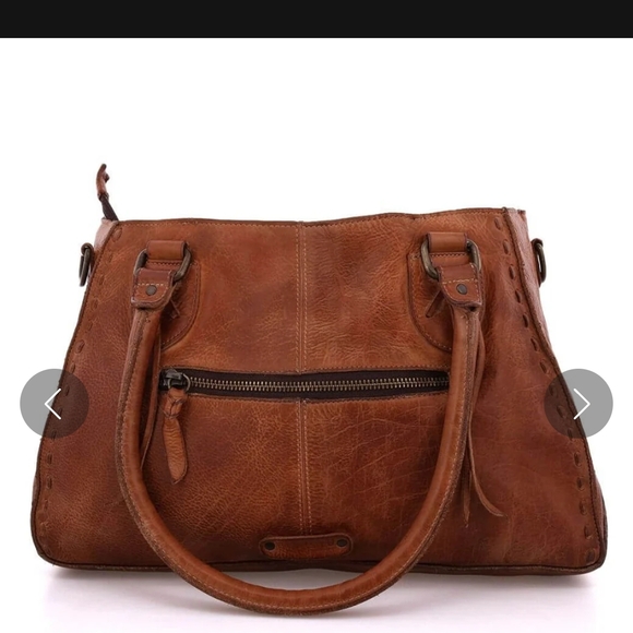 Bed Stu Tan Leather Rockababy Shoulder Bag with Distressed Finish - Picture 5 of 7